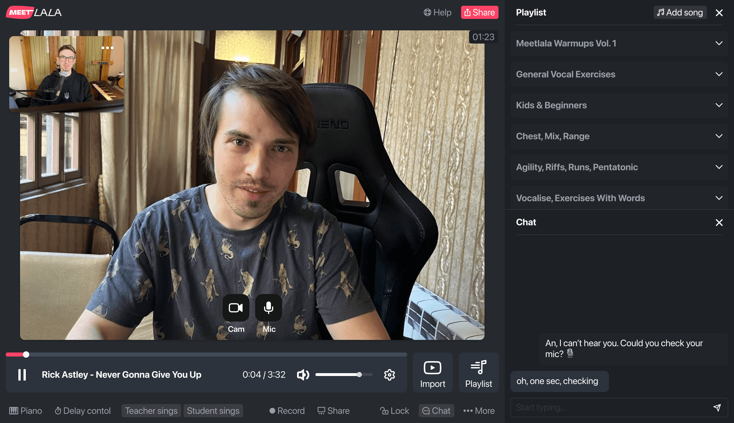 MeetLala interface